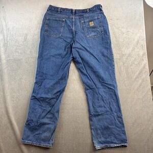 Carhartt 381-83 Blue Distressed Denim Work Jeans Relaxed Fit 36x32